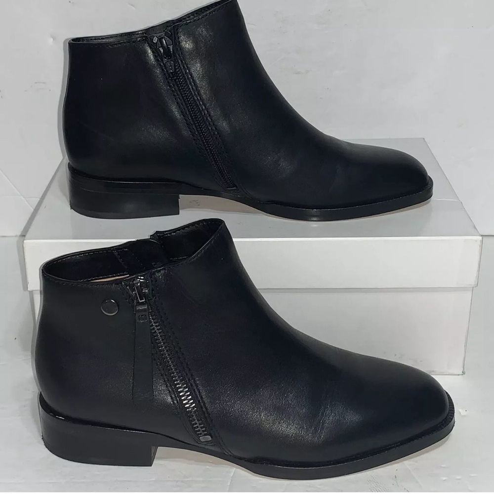 27 EDIT Black Leather Carter Ankle Booties - Size 8